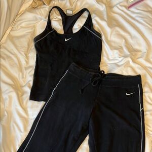 Nike Black Athletic Tank and Pants Set